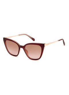 Buy Women's Uv Protection Rectangular Shape Stainless Steel Sunglasses Fos 2131/S Brown 46 - Lens Size: 45.5 Mm - Burgundy in Saudi Arabia