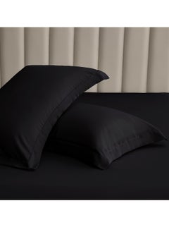 Buy Microfiber Pillowcases 2-Pcs Soft Pillow Cover (50 x 75 CM) With Envelope Closure (Without Pillow Insert),Black in Saudi Arabia