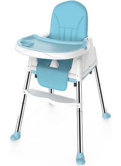 Buy Multi-Functional Baby High Chair, Adjustable Height Baby Feeding Chair with Dining Tray, Baby Dining Chair for Babies and Toddlers (Blue) in Saudi Arabia