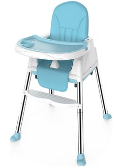 Buy Multi-Functional Baby High Chair, Adjustable Height Baby Feeding Chair with Dining Tray, Baby Dining Chair for Babies and Toddlers (Blue) in Saudi Arabia