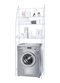 اشتري Washing Machine Storage Shelf Rack, 3 Tiers, Bathroom Shelves Toilet Shelf Space Saving, Easy to Assemble Bathroom Storage Shelf No Drilling White في الامارات