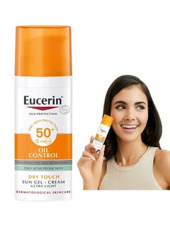 اشتري Eucerin Sun Gel Cream Oil Control SPF50+(50ml),Have An Ultra Lightn And Non Greasy Texture,Superior Sunscreen For All Skin Types, Long Lasting Dry Matt Finish And Anti Shine Effect في السعودية