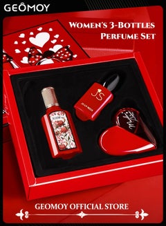 اشتري Women's Perfume Set 3-Bottles Long Lasting Floral Perfume Suit Natural Fresh Fragrance Gift Box 2*30ml/1oz 1*50ml/1.8oz في الامارات