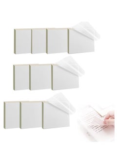 Buy Transparent Sticky Notes Pad, 3x3" Waterproof Self-Adhesive Clear Memo Message Reminder, 10 Packs 500 Sheets (3 x 3 Inches) in UAE