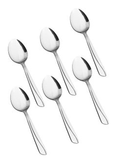 Buy 6-Piece Japanese Stainless Steel Dinner Spoon Set Silver in Saudi Arabia