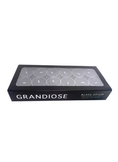 اشتري Grandiose Black Opium Scented Set of 24 Tealight Candles- 2.5 Hrs في الامارات