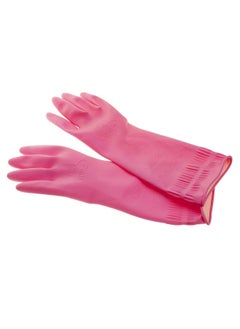 اشتري Kitchen Wash Dishes Cleaning Waterproof Long Sleeves Skincare Gloves Pair of 2 Pink في الامارات