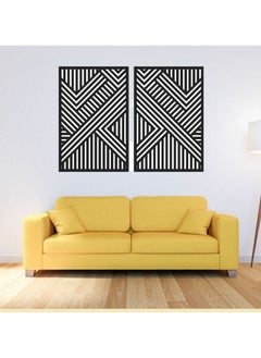 Buy Geometric wood wall art set - Set of 2 Panel Each 80x50 in Egypt