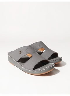 Buy Stylish Sandals For Men Arabic Classic Natural Leather 122 FishGrey in UAE