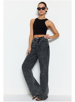 اشتري Anthracite High Waist Wide Leg Jeans TWOSS24JE00050 في مصر