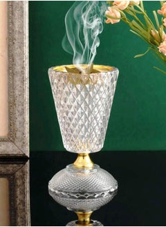 Buy Crystal Finished Madkhan Bakhoor Burner | Incense Burner Clear | Crystal Glass Bakhoor Burner | Oud burner | Incense Bakhoor Charcoal Burner | Frankincense Burner | Madkhan | Mabkhara -Clear in UAE