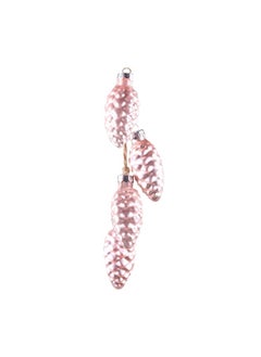 اشتري Gulf Flowers Glass Christmas Decoration – Pinecones on Rope, 4pcs Light Pink Ornaments for Tree في الامارات