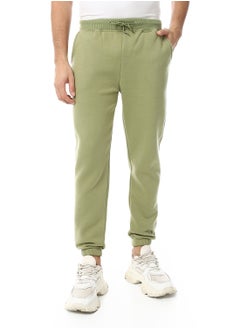 اشتري Men Plain Comfy Elastic Waist Pickle Green Sweatpants في مصر