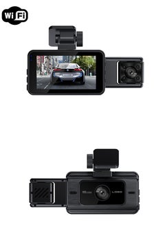 اشتري Dash cam 2024 new driving recorder APP connected car ultra-high definition ultra-large angle front and rear double recording free line panorama في الامارات