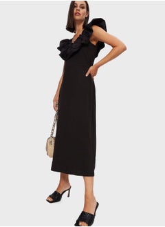 Buy Ruffle Detail Knitted Dress in UAE