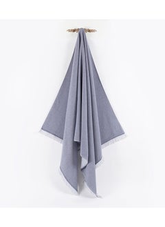 اشتري Turkish Plain Towel, Blue - 90x180 cm في الامارات