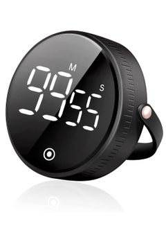 Buy Digital Kitchen Timer - Magnetic Countdown Timer with Large LED Display, Digital Timer, Visual Timer Timer, Convenient for Cooking, Exercise, Teaching, Suitable for Kids and Elderly (Black) in UAE