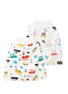 Buy 2 Pack Waterproof Cotton Diaper Skirt Shorts Comfy Breathable Potty Training Pants Anti Bed Wetting Clothes for 0-4 Year Old Baby Girls Boys in Saudi Arabia