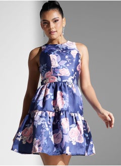 Buy Floral Printed Tiered Dress in UAE