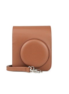 Buy Case for Fujifilm Instax Mini 40 Case, PU Leather Instant Camera Protective Cover with Adjustable Shoulder Strap -Brown in UAE