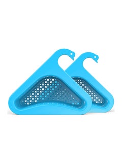 اشتري Swan Drain Basket for Kitchen Sink, Triangle Sink Drain Rack Corner Kitchen Sink Strainer Basket, Multifunctional Kitchen Triangle Sink Filter (2PCS Blue) في مصر