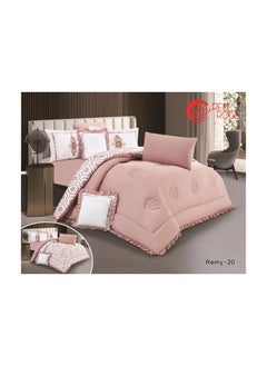 Buy 8 Piece Royal Comforter Set King Size With a Patterned Side and a Plain Side in Saudi Arabia