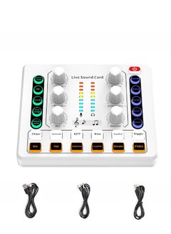 اشتري M8 Live Sound Card DJ Mixer Music Recording Sounds Four Kinds Of Sound Changes Live Broadcast TikTok Facebook YouTube USB Bluetooth في السعودية