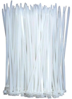 اشتري 250Mm Cable Ties White (100 Pack), Wire Ties With 18Kg Tensile Strength, Self-Locking Heavy Duty Nylon Plastic Zip Ties Wraps For Office, Household And Outdoor في الامارات