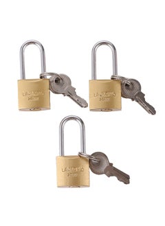 Buy 3-Piece Brass Padlock - 20mm in Saudi Arabia