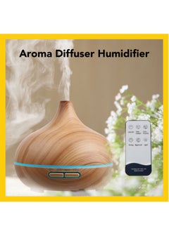 اشتري Essential Oil Diffuser Humidifier Aromatherapy Diffuser for Home, 550ml USB Powered Auto-off Aroma Therapy Diffuser for Large Room Bedroom Office, 4 Timers Ambient Lights Noise-Free Remote Control في الامارات