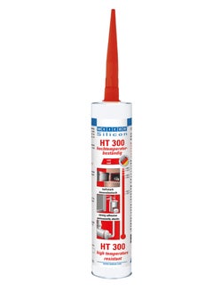 Buy WEICON Silicone HT 300 310ml  High temperature resistant Adhesive and sealant  red in UAE