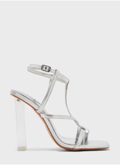 Buy Strappy Clear Heel Sandal in Saudi Arabia