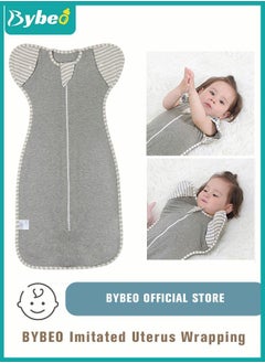 Buy Baby Swaddle Blanket Sack with Arms Free Design, Transition to Arm Freedom Wearable for Newborn Girl and Boy, Medium 100% Breathable Cotton 3-6Months, Grey Color in Saudi Arabia