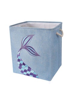 اشتري Mermaid Storage Bin 16” × 13” × 18” Linen Fabric Storage Baskets Collapsible Nursery Hampers Laundry Basket Boxes Cube Girls Baby Gift Baskets Toys Clothes Shoes Home Organizer في السعودية