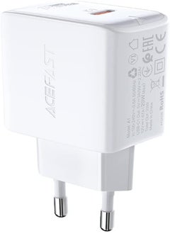 اشتري ACEFAST A1 - PD20W Single USB-C Fast Charger (20W - 2.4A - 5V), Support PD20W, QC3.0/QC2.0, FCP, AFC Charging Protocols, Compatible With iPhone 13/12/11, Samsung, Xiaomi, Huawei, Oppo - White في مصر