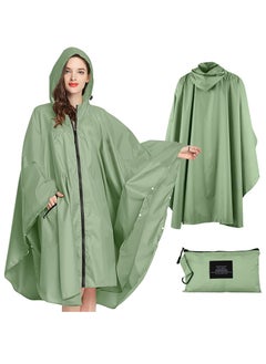 اشتري Lightweight Waterproof Rain Poncho for Women and Men, Windproof Reusable Ripstop Breathable Raincoat with Hood Outdoor Activities quick-dry Hooded Raincoat. في السعودية