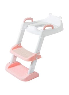 اشتري Toilet Training Seat with Pedal Stool Ladder, Foldable Toddler Toilet Seat with Anti-Slip Pads, 2 In 1 Kids Potty Training Toilet Splash Proof Plate Suitable for Boys and Girls (Pink) في الامارات