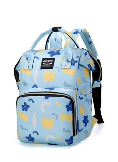 اشتري One Shoulder Large Capacity Portable Baby Diaper Bag - Blue في الامارات