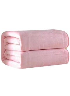 Buy Fleece Blanket, Super Soft Bed Blanket Plush Cozy Fuzzy Lightweight Flannel Blankets for Bed, Sofa, Couch, Travel, Camping (Pink, 200x230CM) in Saudi Arabia