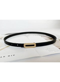 Buy Womens Vintage Slim Belt for JeansPearl gold long hollow small snap button (black) Pearl gold long hollow small snap button (black) in UAE