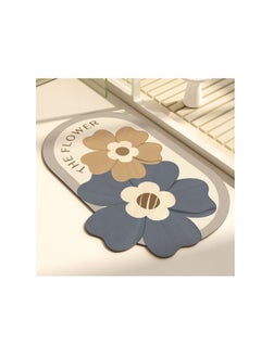 اشتري Simple Fresh Flower Bathroom Anti Slip Diatomaceous Floor Mat في السعودية