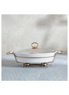 Buy Celtic Oval Casserole with Candle Stand 30.1x43.5x11.8 cm in UAE