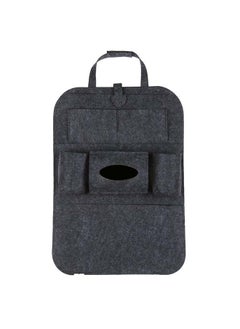 اشتري 1pc Felt  Car Back Seat Storage Bag Organizer Car Seat Storage Bag Card Back Seat Organizer  Multifunctional Car Interior Hanging Bag Dark Grey في السعودية