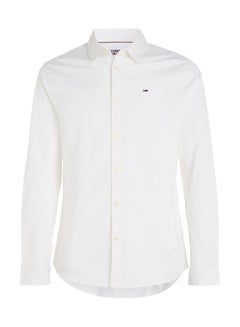 Buy Men's Stretch Slim Fit Casual Shirt, White in Saudi Arabia