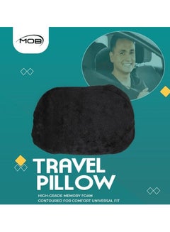 Buy MOB Travel Pillow Car Neck Rest Car Headrest Grade Memory Foam Contoured For Comfort Universal Fit 1 Pcs Black in Saudi Arabia