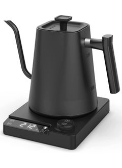 اشتري Dxmocos Electric Temperature Control Gooseneck Kettle, Pour Over Kettle for Coffee Tea Brewing, Stainless Steel Inner Lid and Bottom, 1200W Rapid Heating, 1L, Matte Black في الامارات