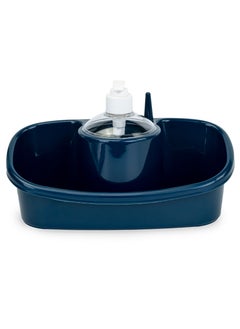 Buy 3 in 1 Soap Dispenser and Sponge Holder with Handy ring holder 250ml Deep peacock blue in UAE