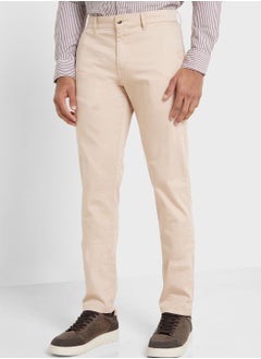 اشتري Thomas Scott Men Beige Easy Wash Slim Fit Winter Sustainable Chinos في الامارات