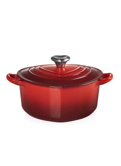 Buy Le Creuset Signature Cerise Cast Iron 20cm Heart Casserole With Heart Knob in UAE