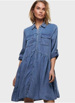 Buy Denim Mini Shirt Dress in Saudi Arabia